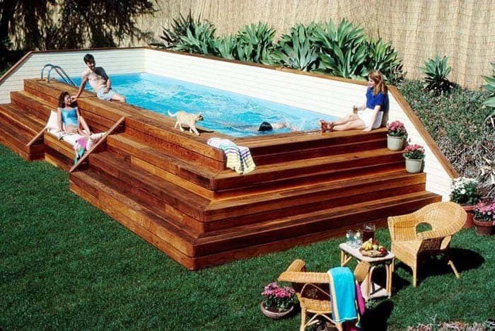 Upgrade Your Above-Ground Pool with A Tiered Deck