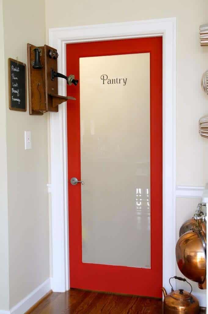 Frosted Panel Door Gets Pop of Color