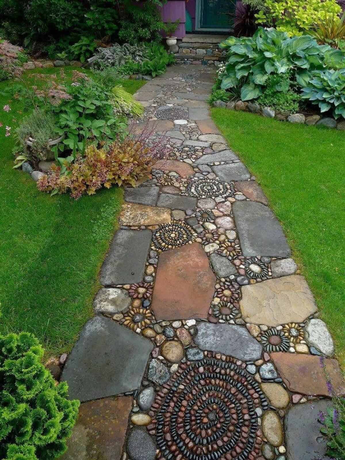 Mosaic Of Mixed Stones And Pebbles