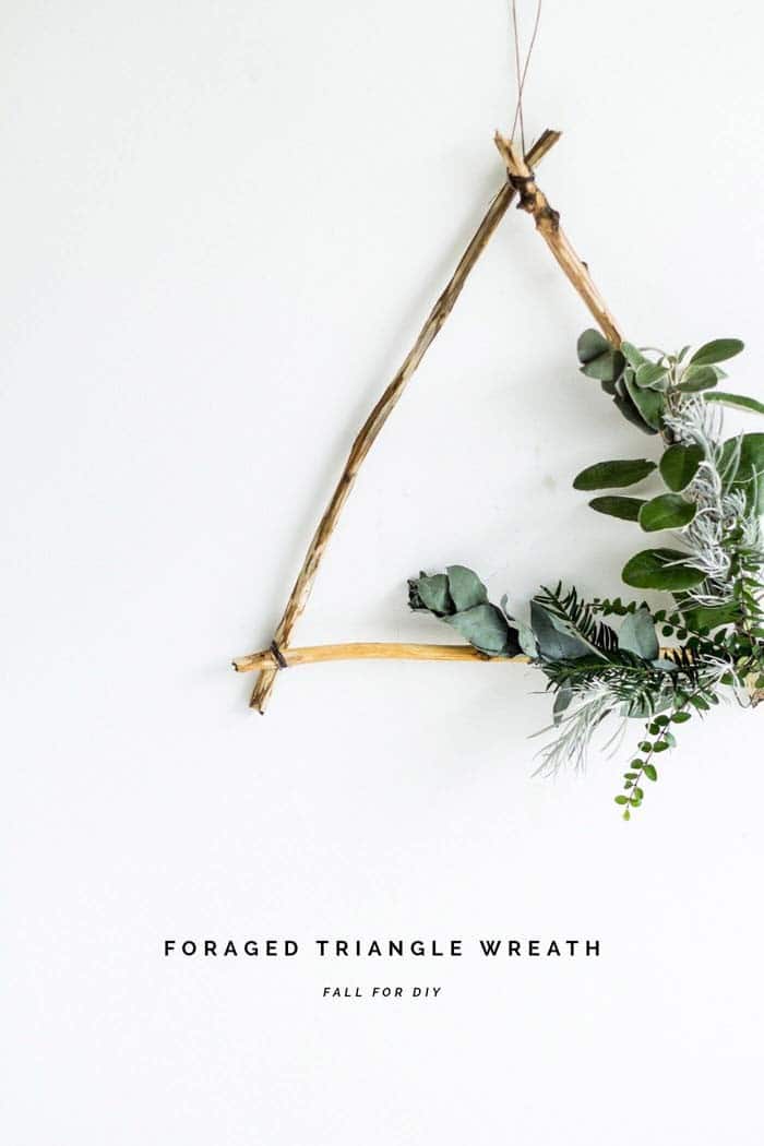 Twig and Greenery Triangle Wall Decor