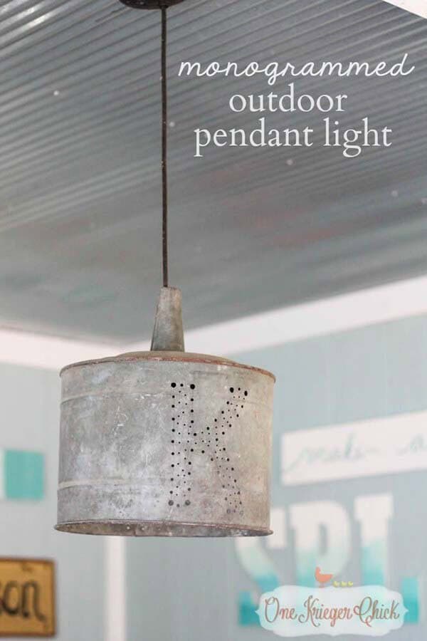 Update Your Kitchen with a Vintage Metal Bucket Light