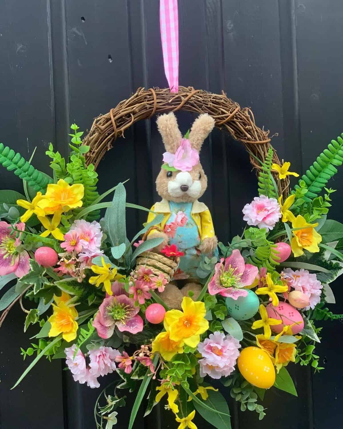 Easter Wreath With Flowers