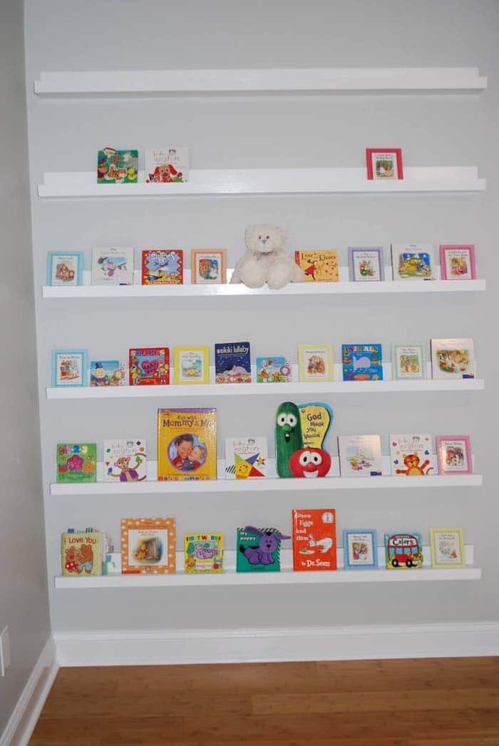 Narrow Shelves as Nursery Book Display