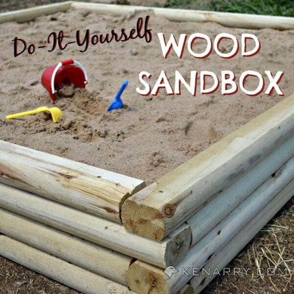 DIY Stacked Log Sandbox