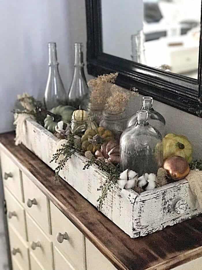 Show Your Fall Harvest with a Rustic Vintage Drawer