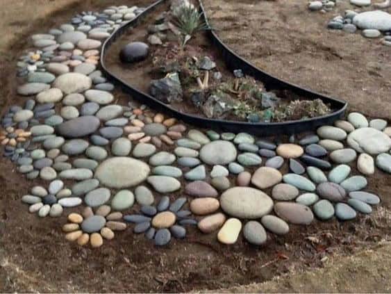 Garden Bed Edging With Rocks