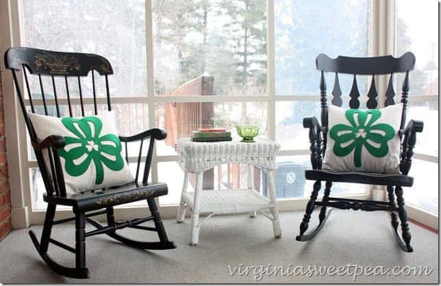 Add Holiday Cheer to Furniture with Shamrock Pillows