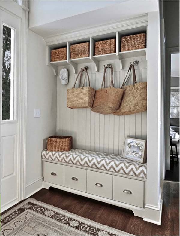 Turn Your Entryway into a Mudroom with a Hutch Storage Unit