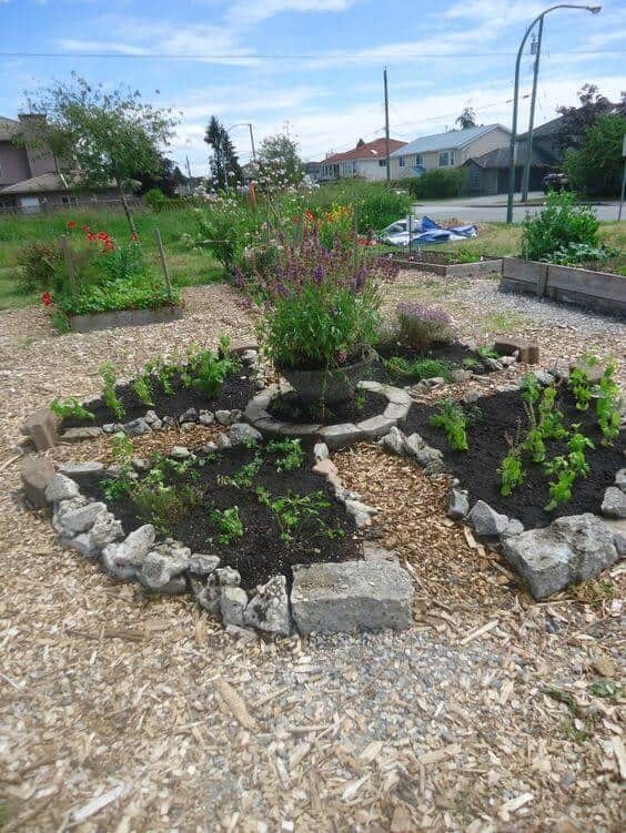 Garden Beds Shaped With Rocks