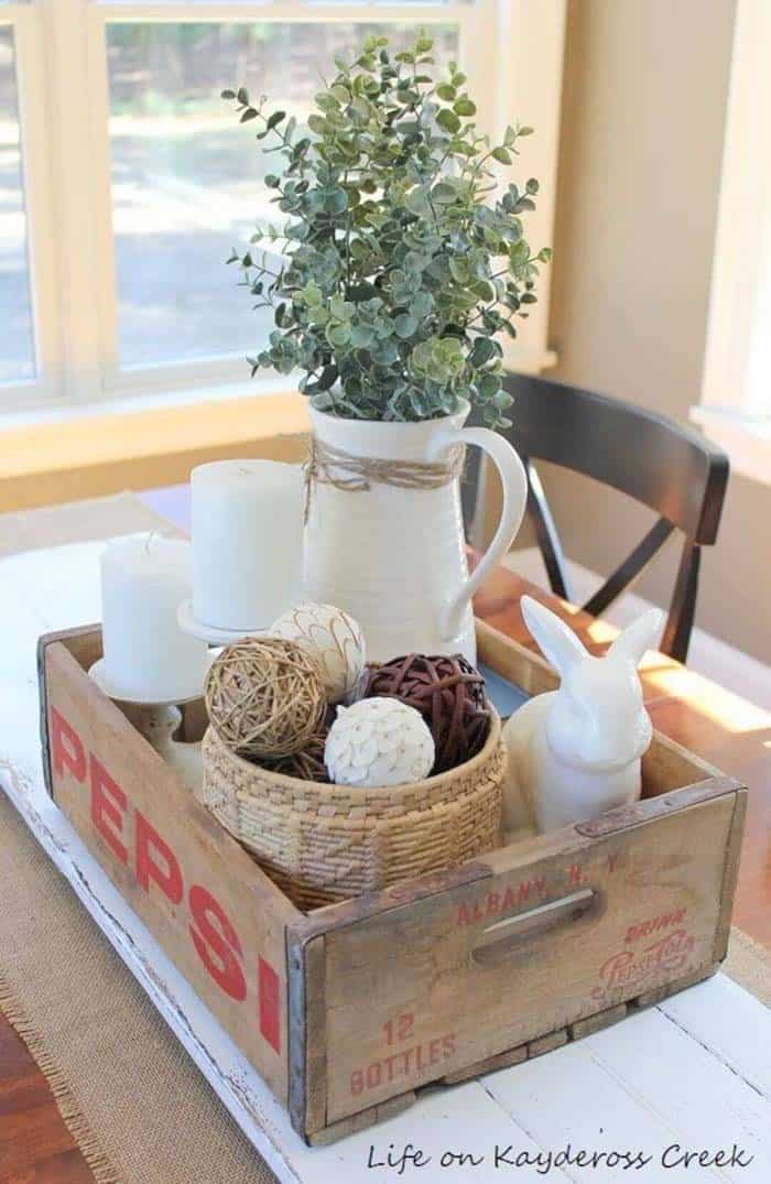 Crate Repurposed Into Decor Tray