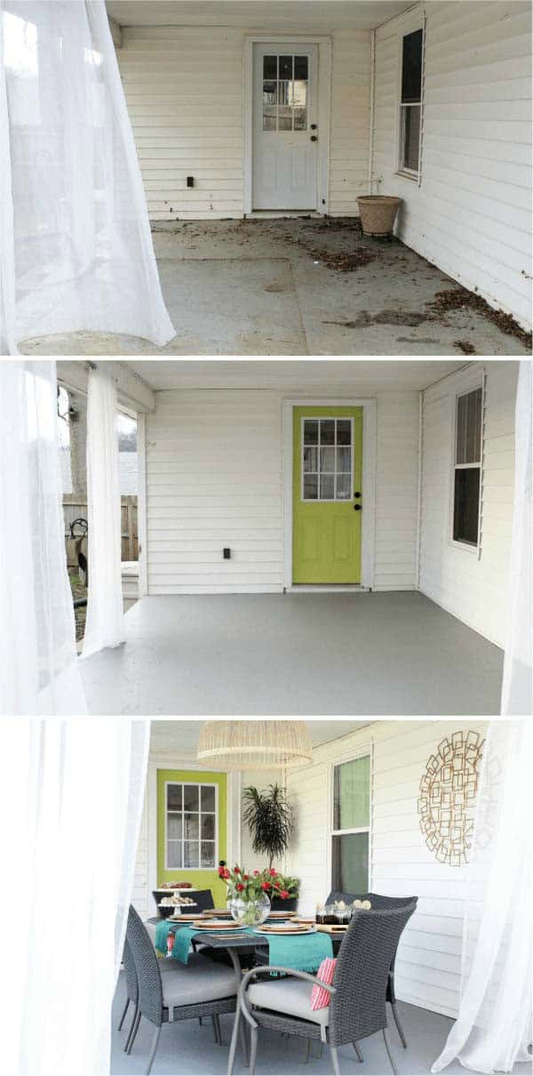 Transform Porch Concrete Floor with a Colorful Paint Job