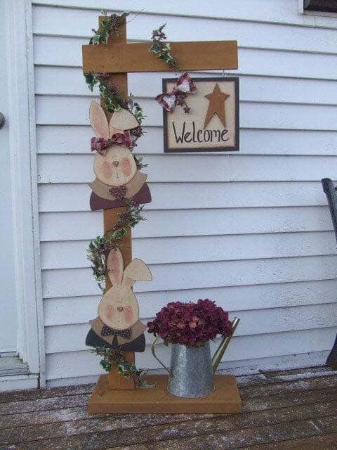 Rustic Country Rabbit Sign