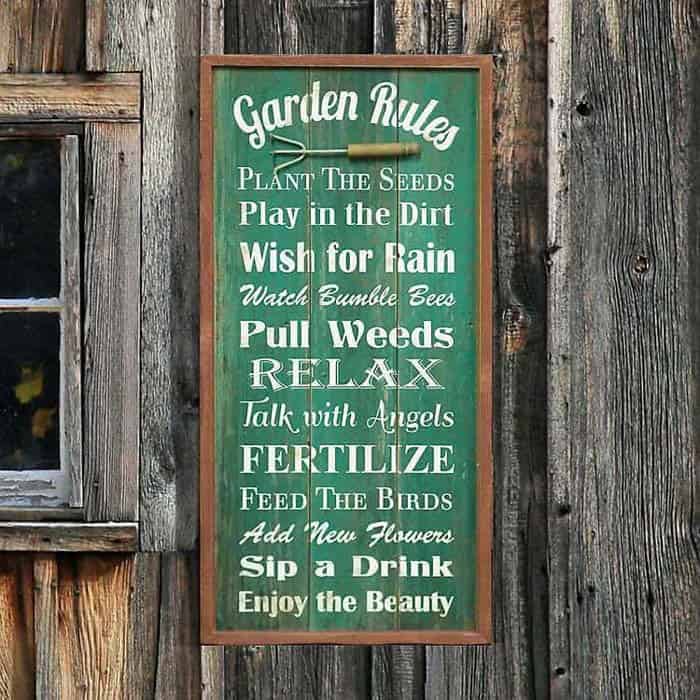 Rustic Garden Rules Sign for a Summer of Inspiration