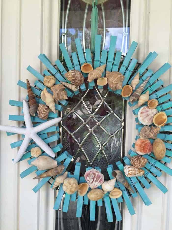 Create a Seashell Clothespin Wreath