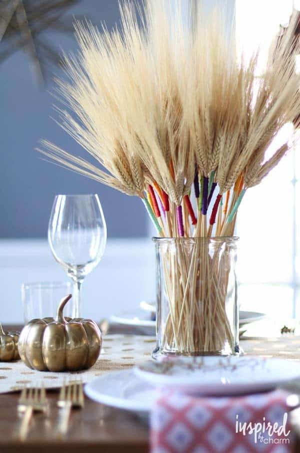 Get Fall Beauty with Embroidery Floss-Wrapped Wheat Bundle