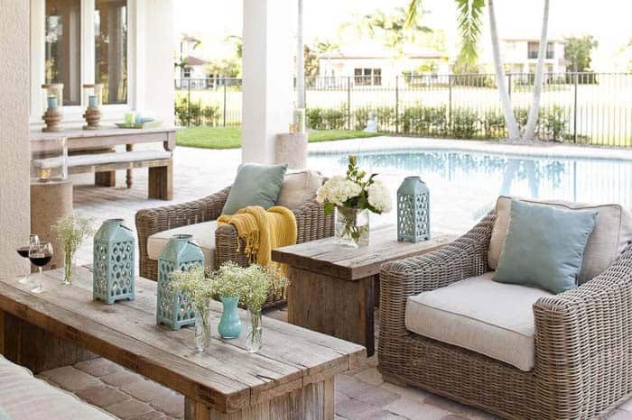 Add Tables and Vintage Pieces to Patio Set