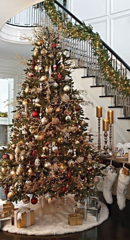 Match Your Staircase Garland with Christmas Tree Decor