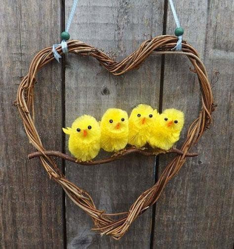 Create a DIY Wicker Heart Wreath with Chicks Accent