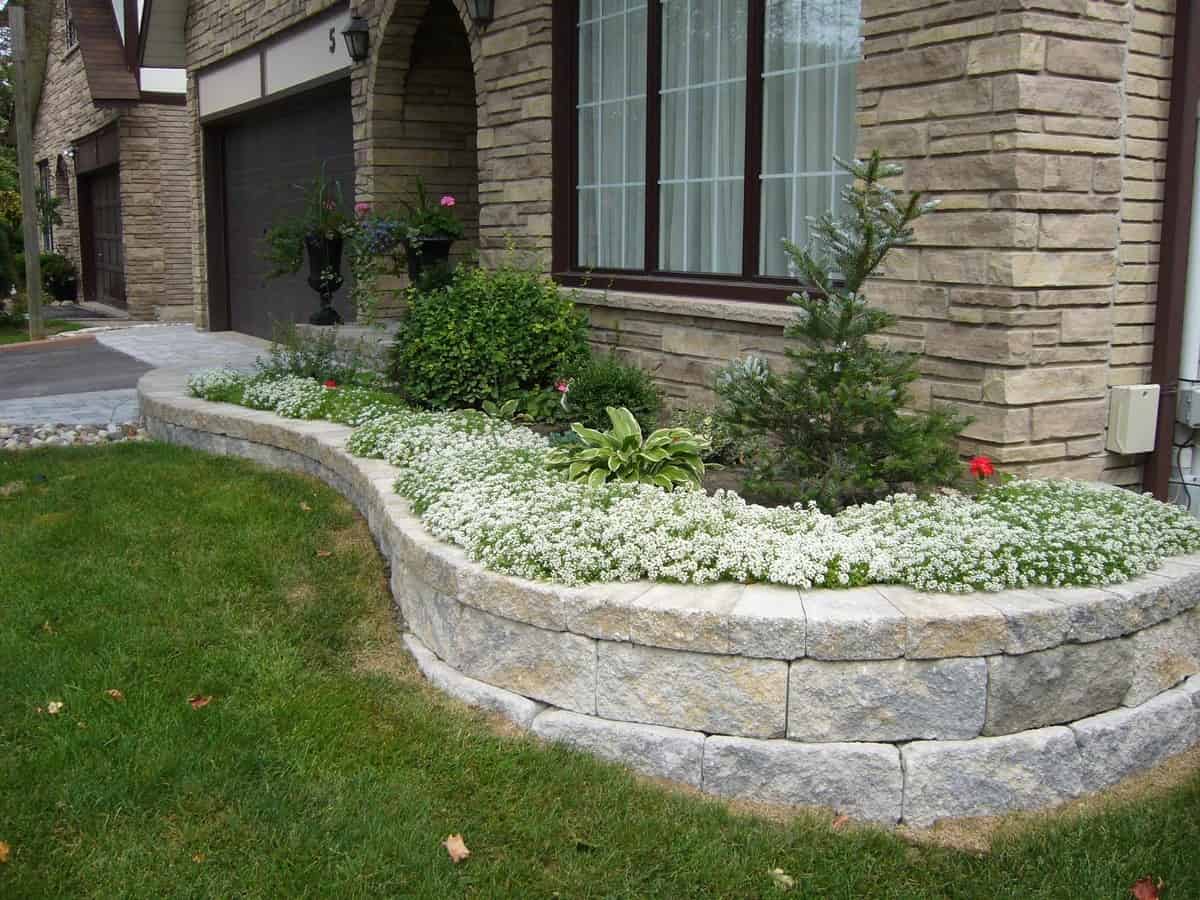 Flower Bed With A Retaining Wall