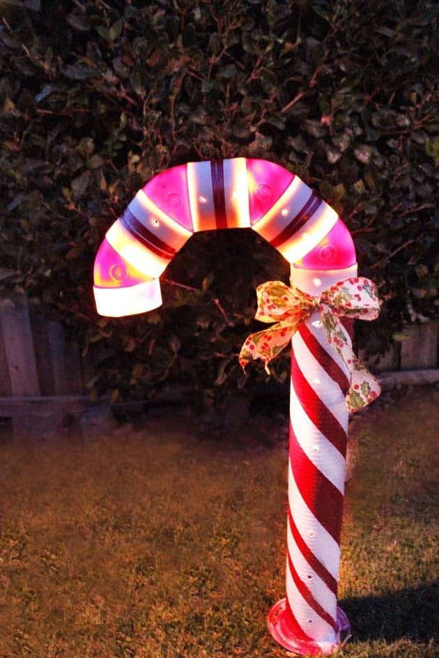 Repurpose a PVC Pipe into a Lighted Candy Cane