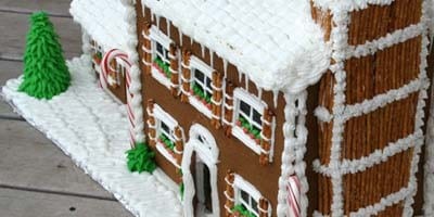 Add a Vintage Chimney to Gingerbread House with Pretzels