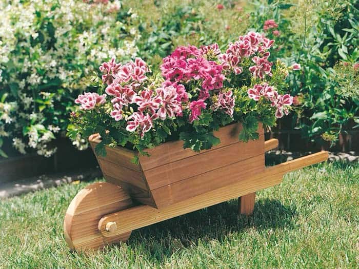 Build Custom Wood Wheelbarrow Planters