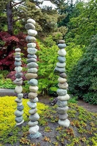 Stack Stones with a Central Support Pole