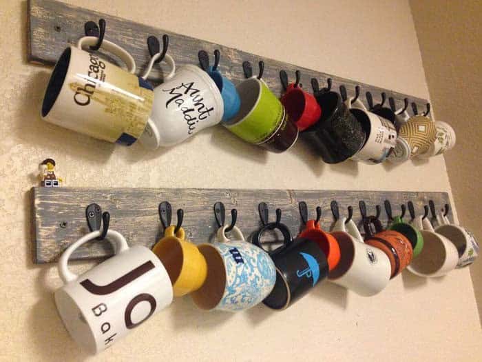 Reclaimed Wood Mug Rack