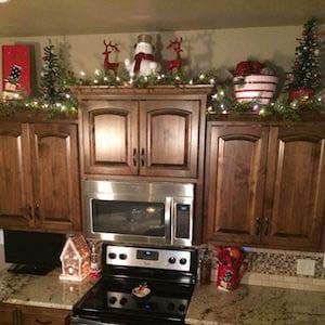 Add Christmas Decor Above Your Kitchen Cabinets