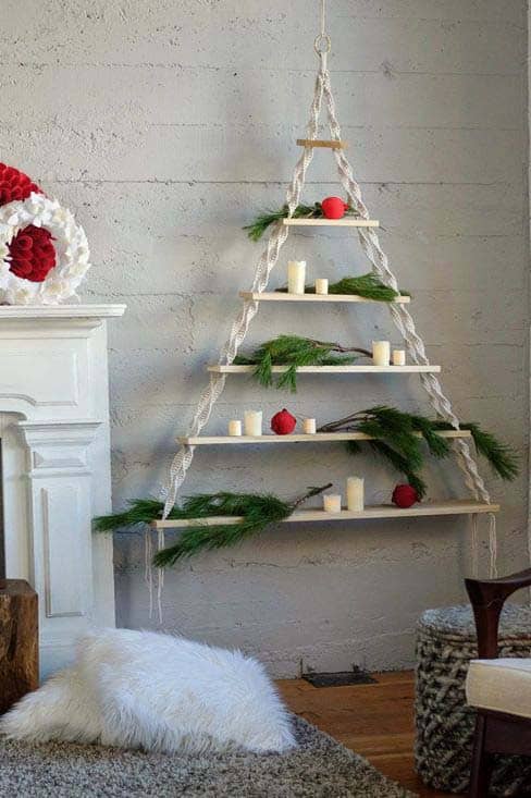 Tiered Shelf Macrame Tree