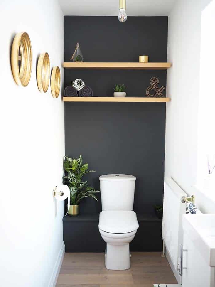 Dark Grey Powder Room Makeover