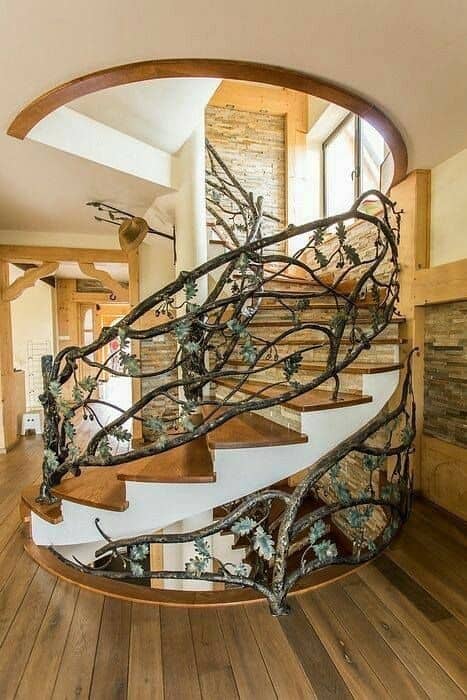 Be Bold with a Rustic Tree Branches Railing