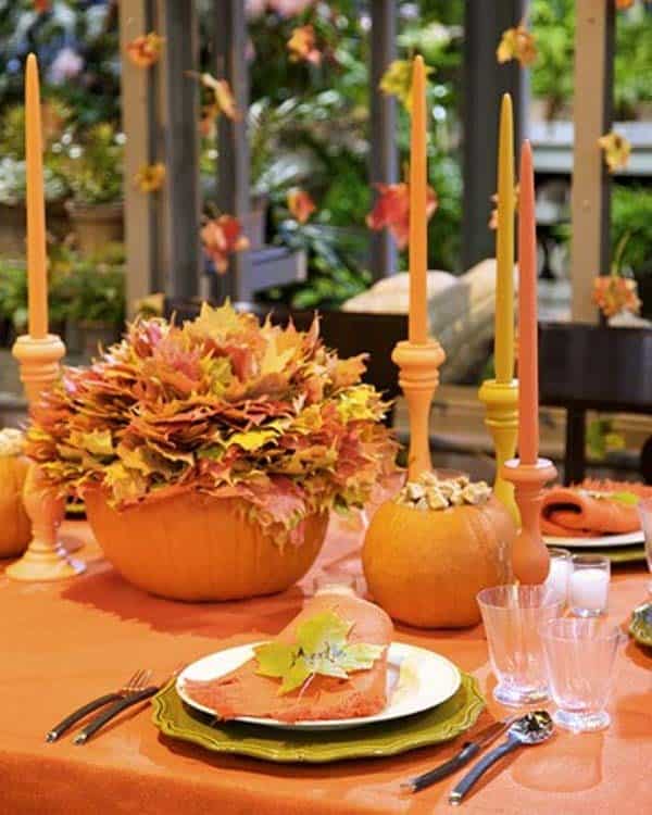 Turn Pumpkins into Rustic Table Flower Vases