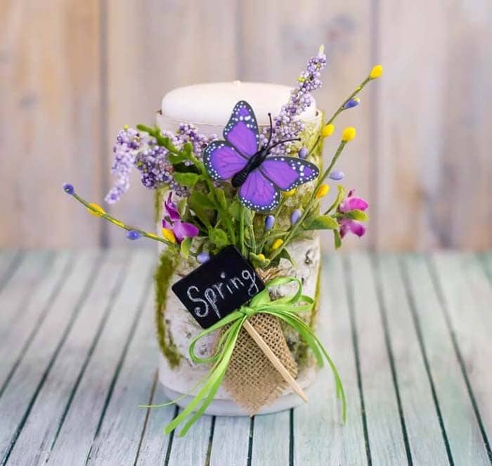 Decorate A Plain Candle For Spring