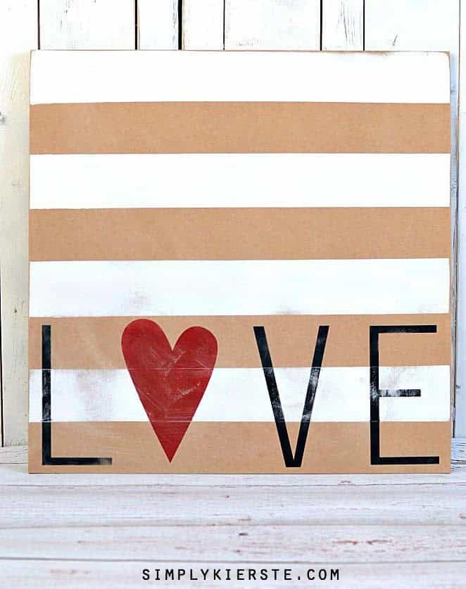 Create a Contemporary Striped Love Sign