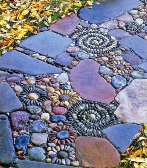 Unique Mosaic of Stones and Pebbles