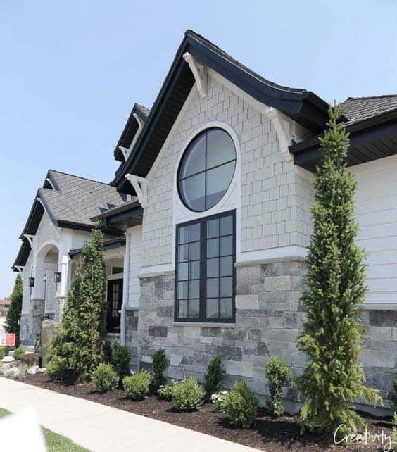 Shaker Siding and Stone Facade