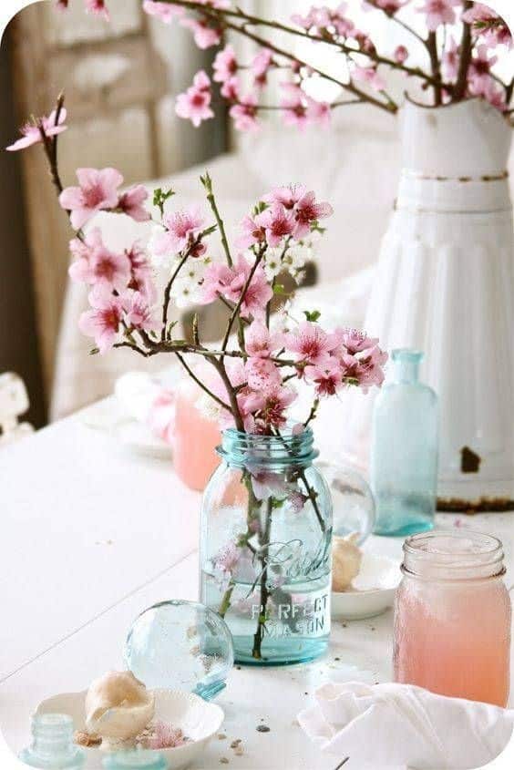 Celebrate Spring with Cherry Blossoms in Mason Jars