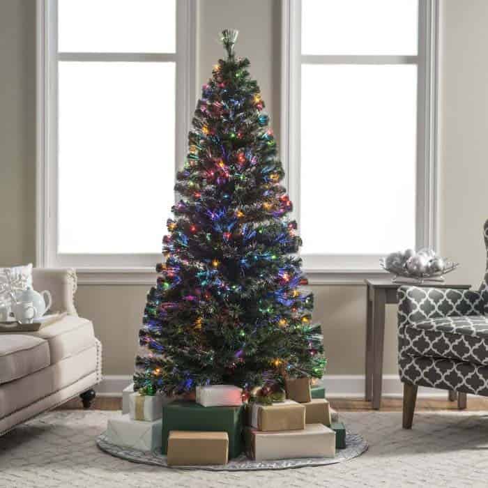 Multicolored Fiber Optic Pre-Lit Tree