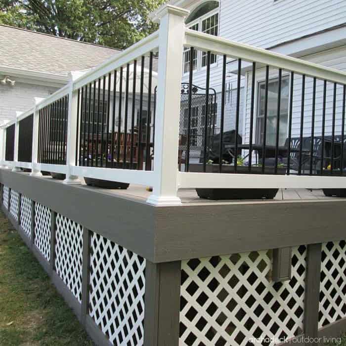 Lattice Frames Are Painted To Match the Deck