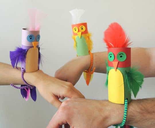 Wristlet Paper Tube Parakeets