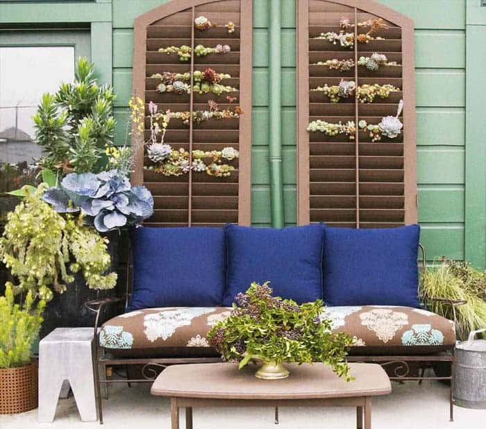 Plant Succulents on Shutters to Enhance Your Porch