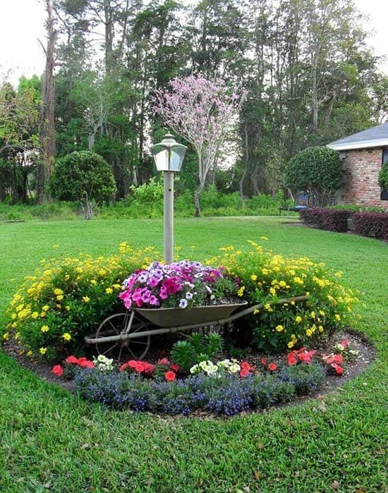 Wheelbarrow as Flower Planter Idea