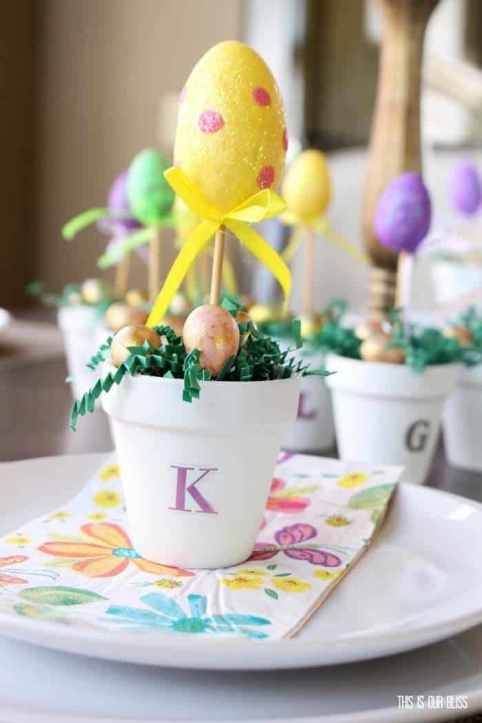 Make Personalized Decorations with Foam Egg Topiaries