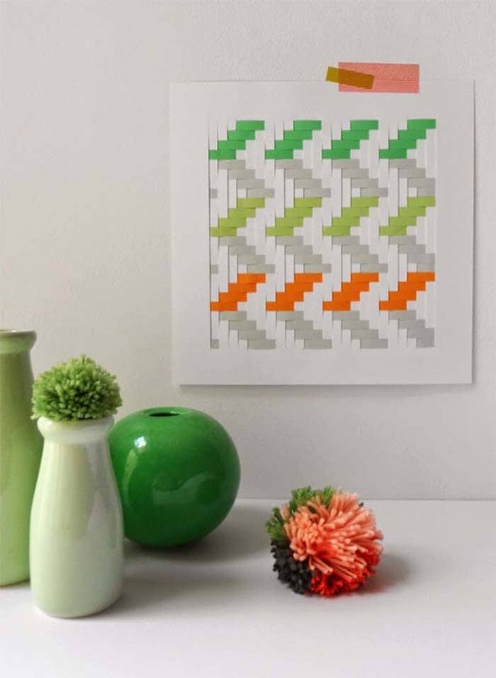 Woven Paper Pixelizated Wall Art