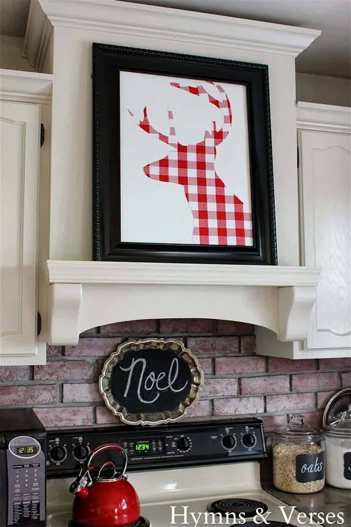 Decorate Your Mantel with Buffalo Plaid Reindeer Art