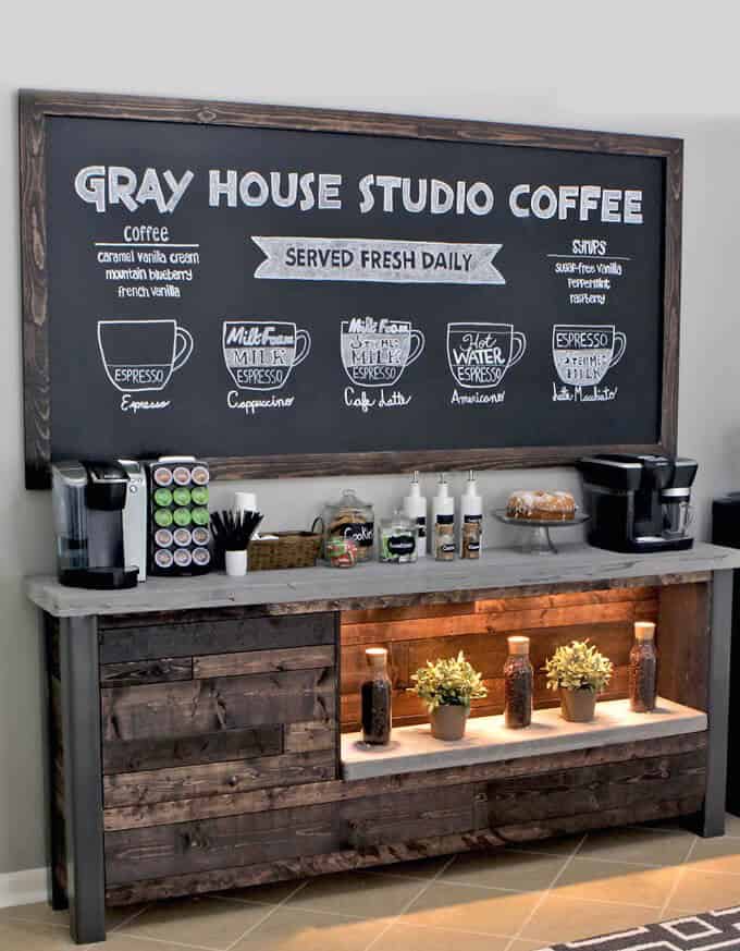 Add a Big Chalkboard to Your Coffee Station