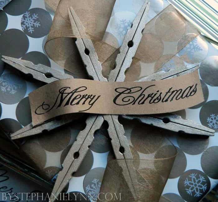 Transform Clothespins into a Rustic Snowflake