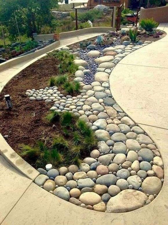 River Rock Raised Garden Bed