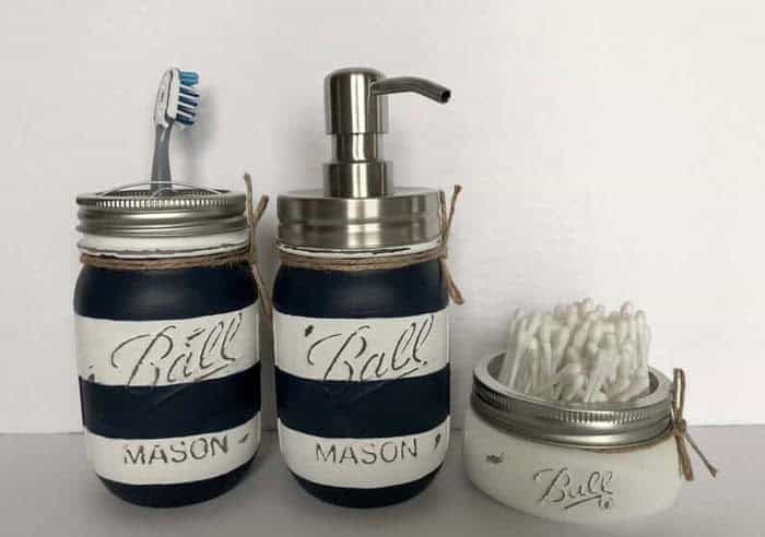 Iconic Nautical Striped Mason Jars